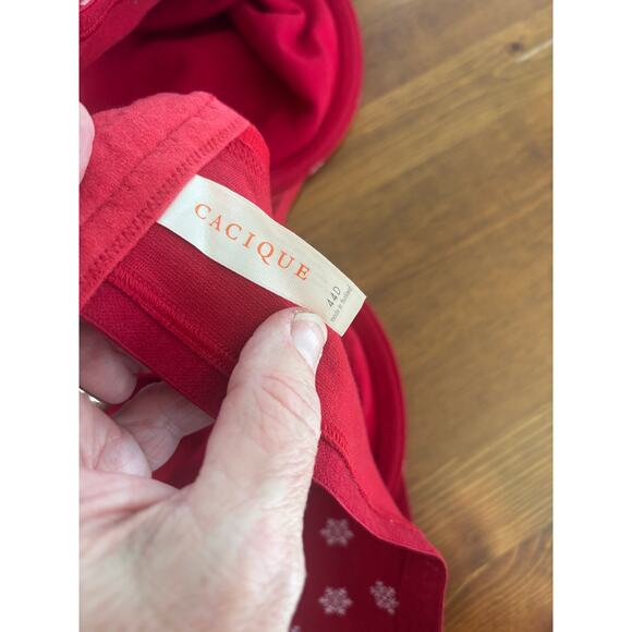 Cacique Red Snowflake Print Bra 44D | Holiday Winter Lingerie NWT sexy comfort - Picture 4 of 7